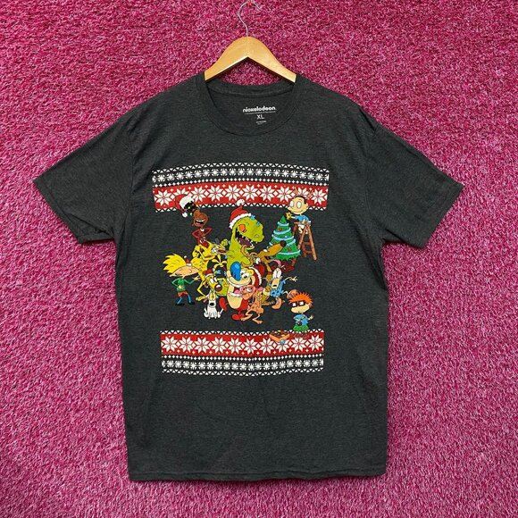 Nickelodeon Christmas Best Of Grey Tshirt size Extra Large - Picture 1 of 4